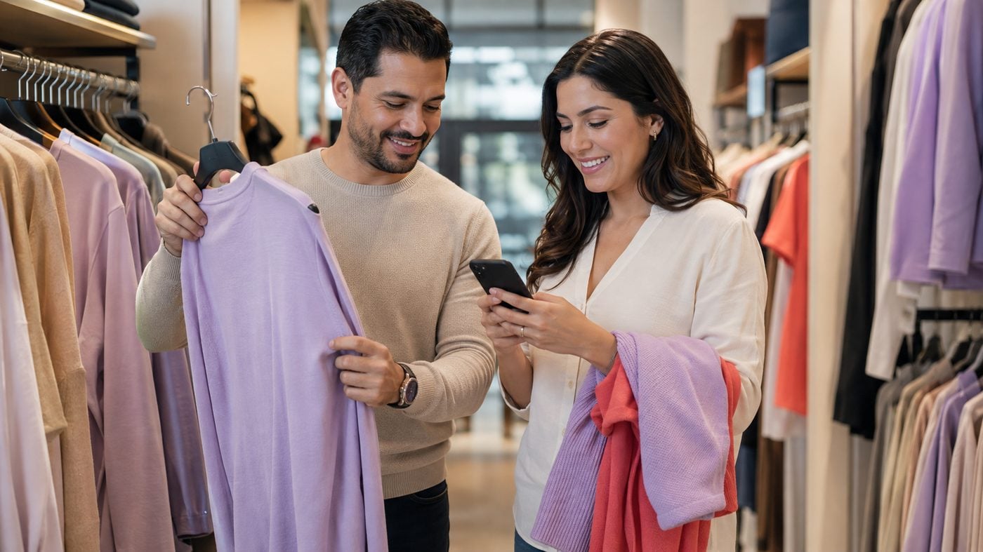 Colaboradores eligiendo su dotación en tienda
